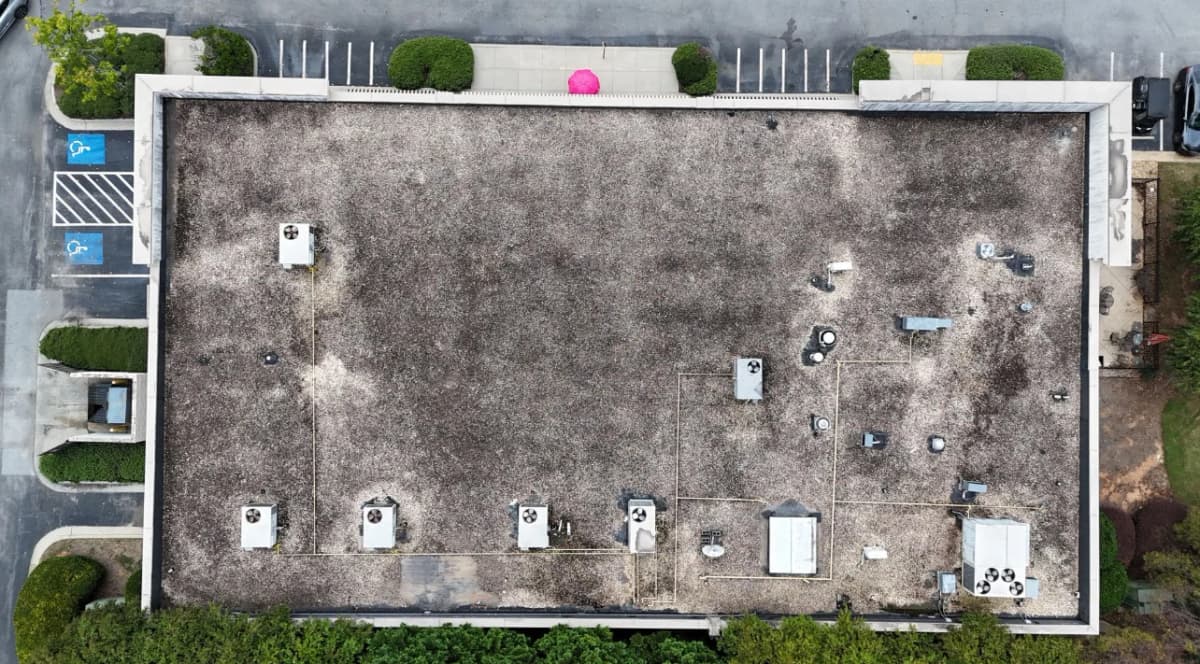 TPO Commercial Roof Restoration - before