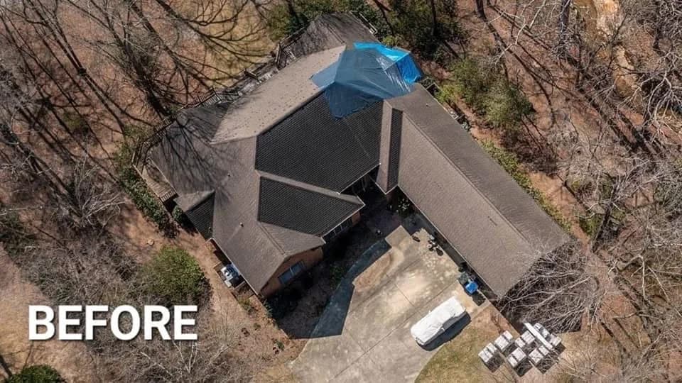 GAF Timberline HDZ — Barkwood — before