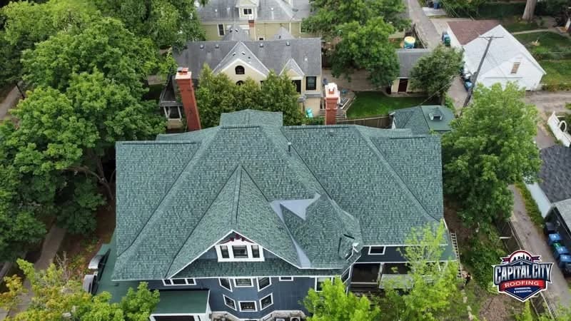 Marietta Historic District Hunter Green Shingle Install photo 2
