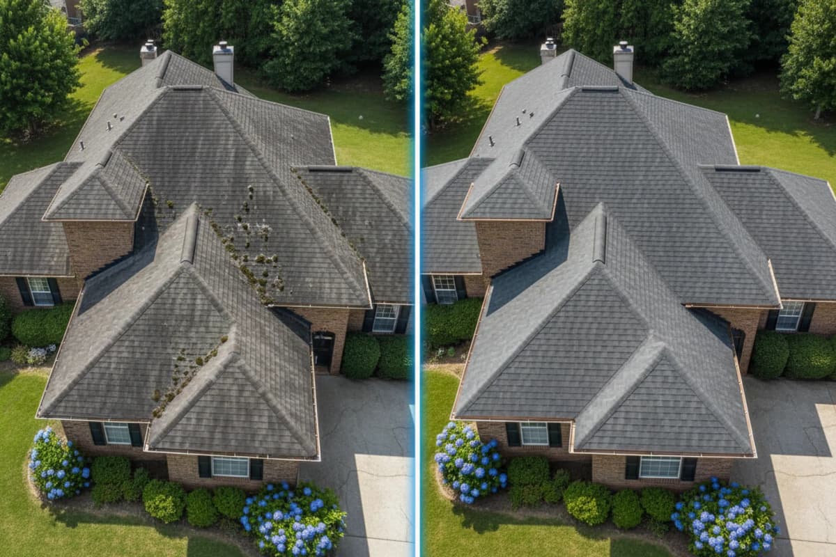 Capital City Roofing - Damaged Roof Requiring Replacement in Atlanta GA - Before Slider