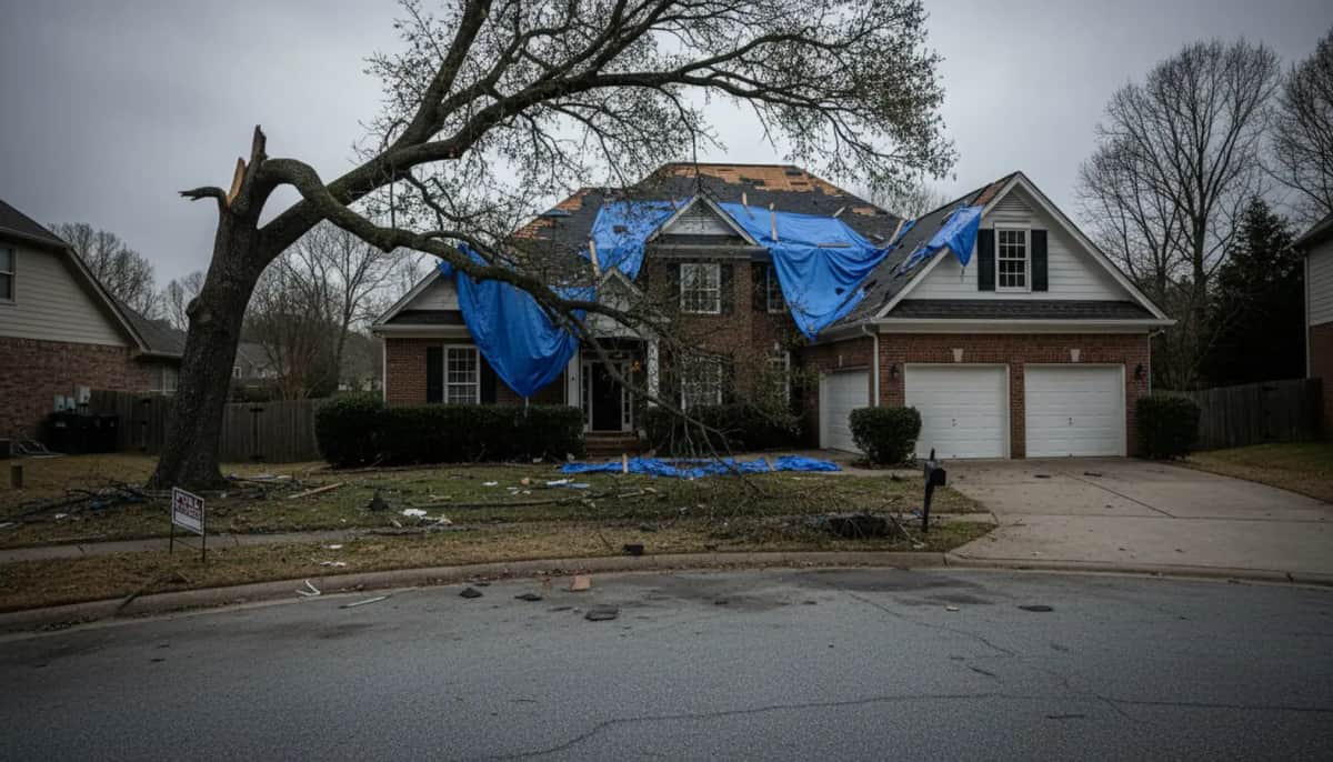 Storm damage insurance claim restoration by Capital City Roofing