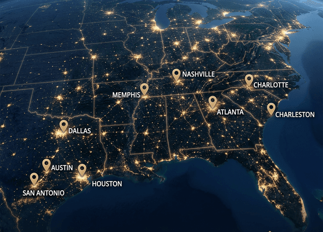 Capital City Roofing service coverage across Georgia, Tennessee, and South Carolina